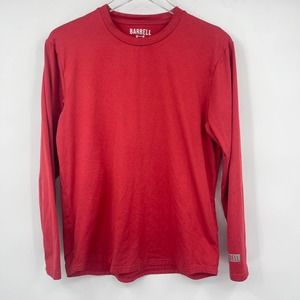 Barbell Red Long Sleeve Performance Shirt T-Shirt Mens Medium